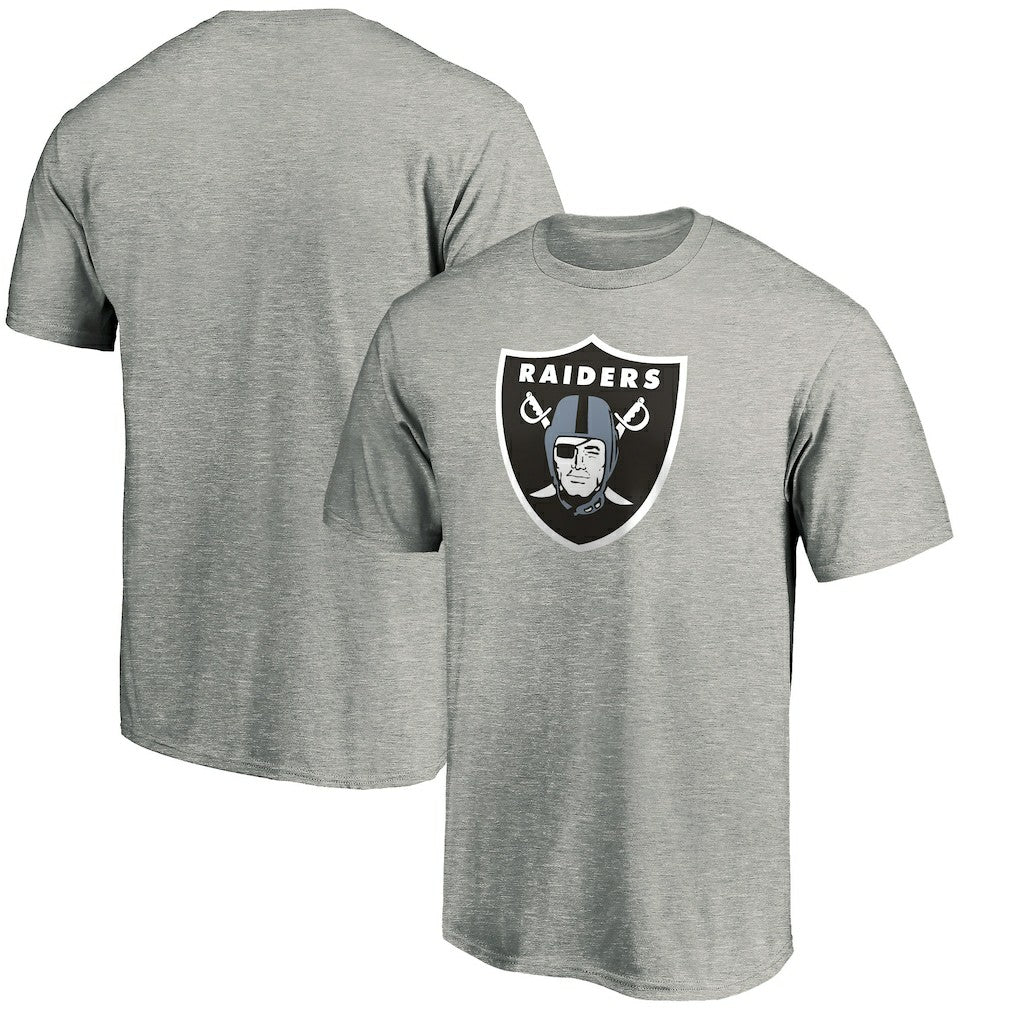 Las Vegas Raiders Primary Logo T-Shirt Heather Gray - Fanatics