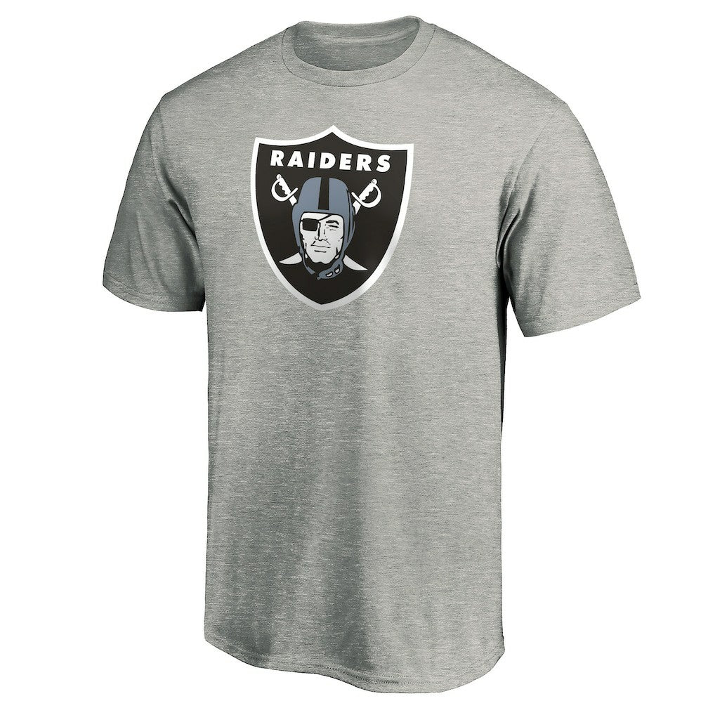Las Vegas Raiders Primary Logo T-Shirt Heather Gray - Fanatics