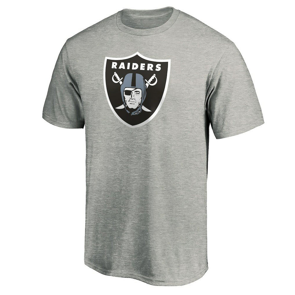 Las Vegas Raiders Primary Logo T-Shirt Heather Gray - Fanatics