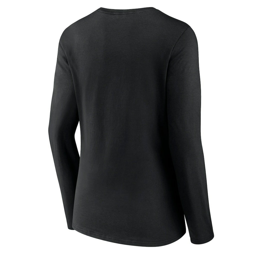 Las Vegas Raiders Women's Primary Team Logo Long Sleeve V-Neck T-Shirt Black - NFL
