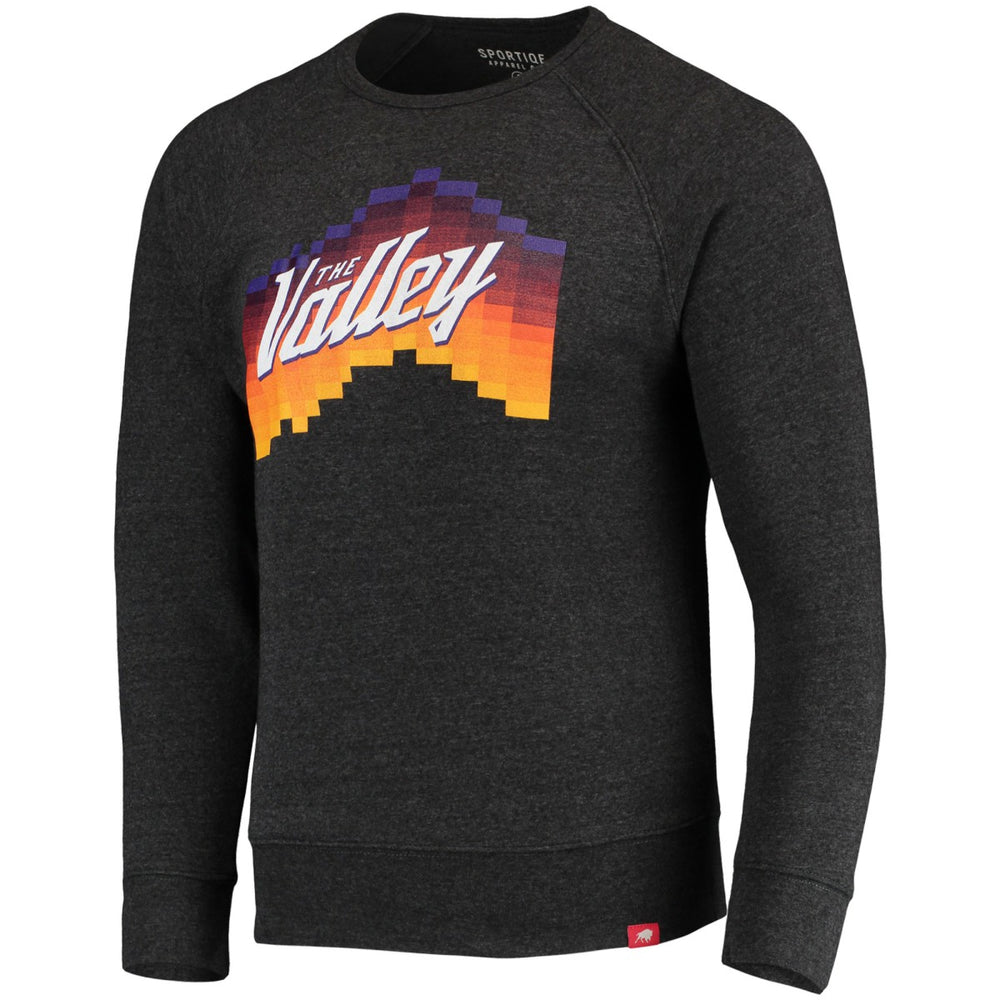 NBA - Phoenix Suns Sportiqe Harmon Raglan Tri-Blend Pullover Sweatshirt - Heathered Black