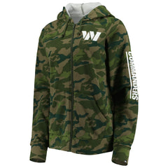 Washington Commanders New Era Women's Raglan Full-Zip Hoodie Camo - NFL