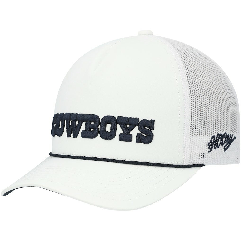 Dallas Cowboys HOOey Wordmark Rope Trucker Snapback Hat White - NFL