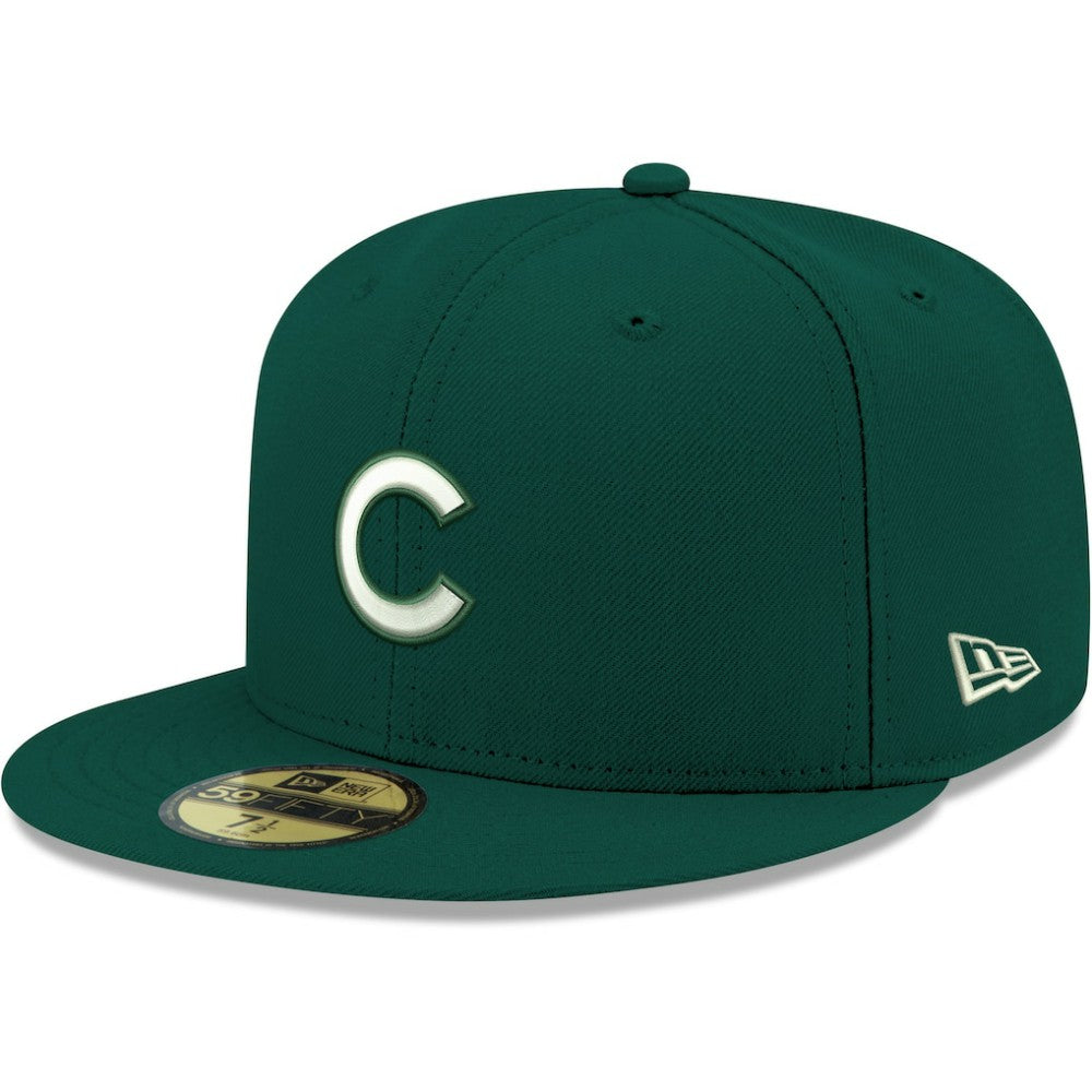 Chicago Cubs New Era White Logo 59FIFTY Fitted Hat Lifestyle
