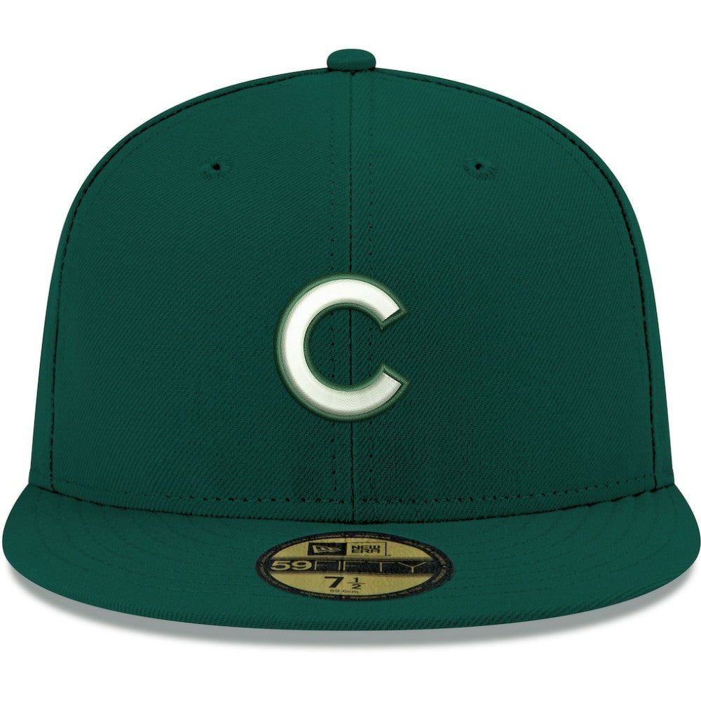 Chicago Cubs New Era White Logo 59FIFTY Fitted Hat Lifestyle