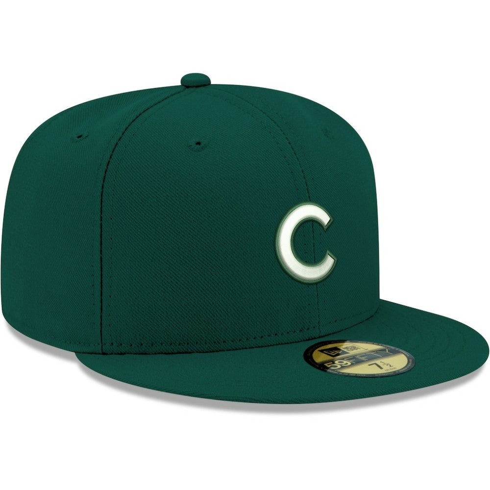 Chicago Cubs New Era White Logo 59FIFTY Fitted Hat Lifestyle