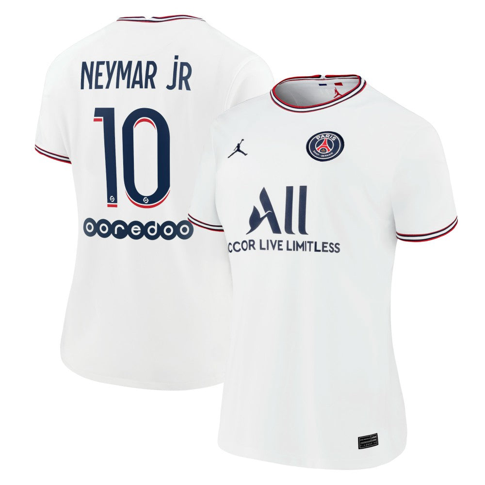Jordan Neymar Jr. Paris Saint-Germain Jordan Brand Women's 2021/22 Fourth Replica Jerseys - White