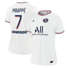 Jordan Kylian Mbappé Paris Saint-Germain Jordan Brand Women's 2021/22 Fourth Replica Jerseys - White