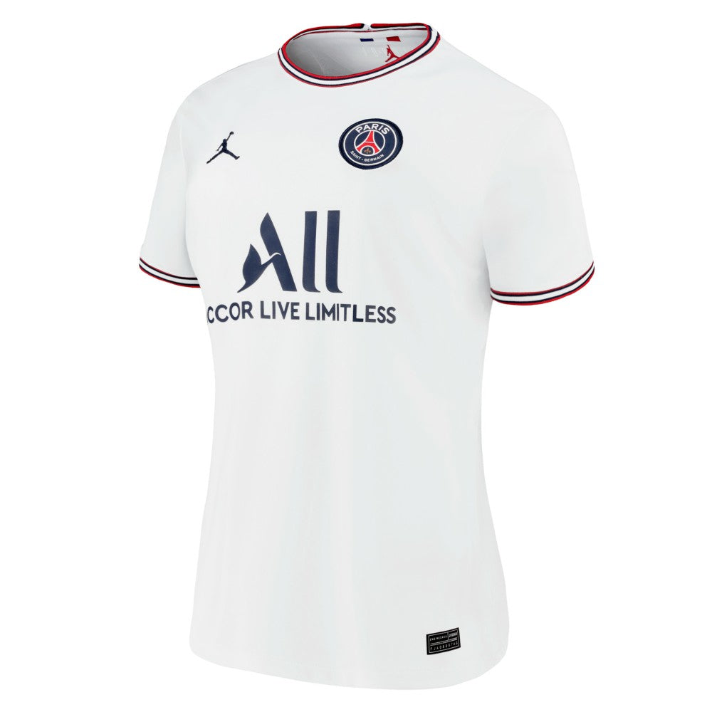 Jordan Kylian Mbappé Paris Saint-Germain Jordan Brand Women's 2021/22 Fourth Replica Jerseys - White