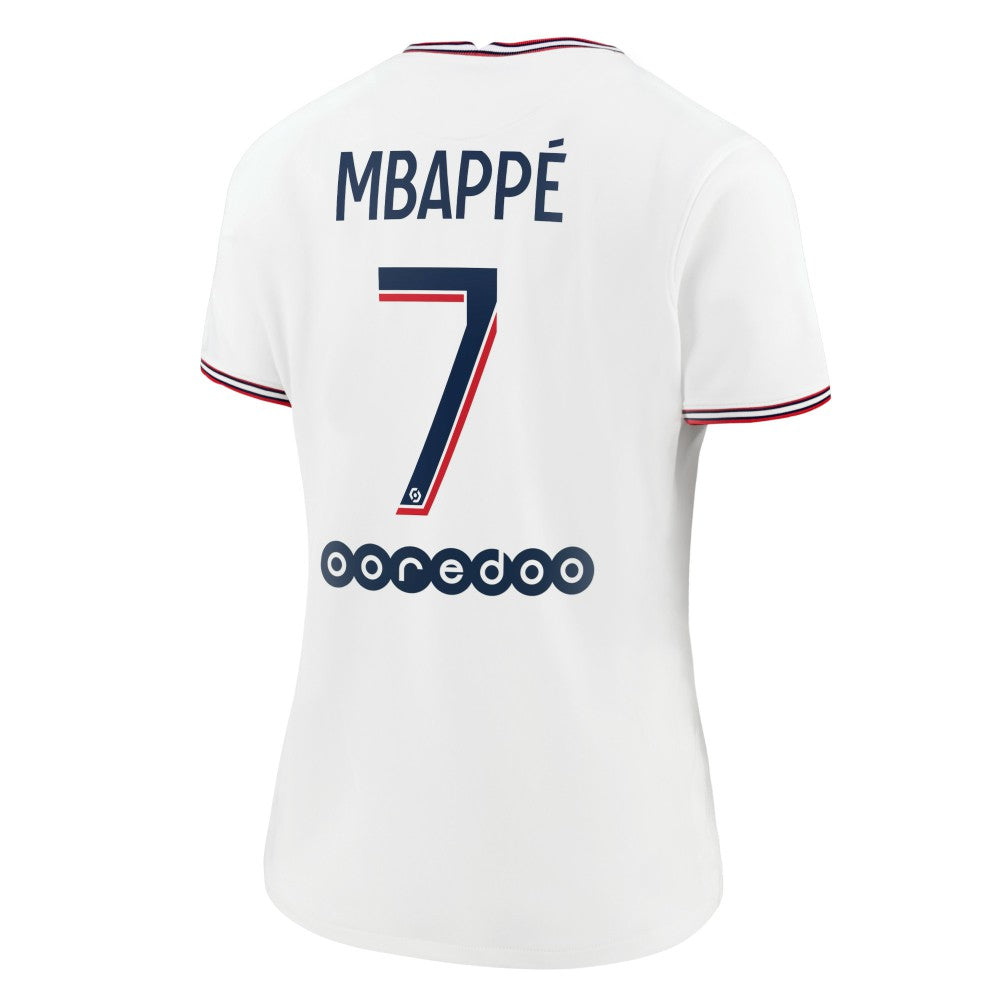 Jordan Kylian Mbappé Paris Saint-Germain Jordan Brand Women's 2021/22 Fourth Replica Jerseys - White