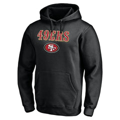 San Francisco 49ers Logo Team Lockup Fitted Pullover Hoodie Black - NFL