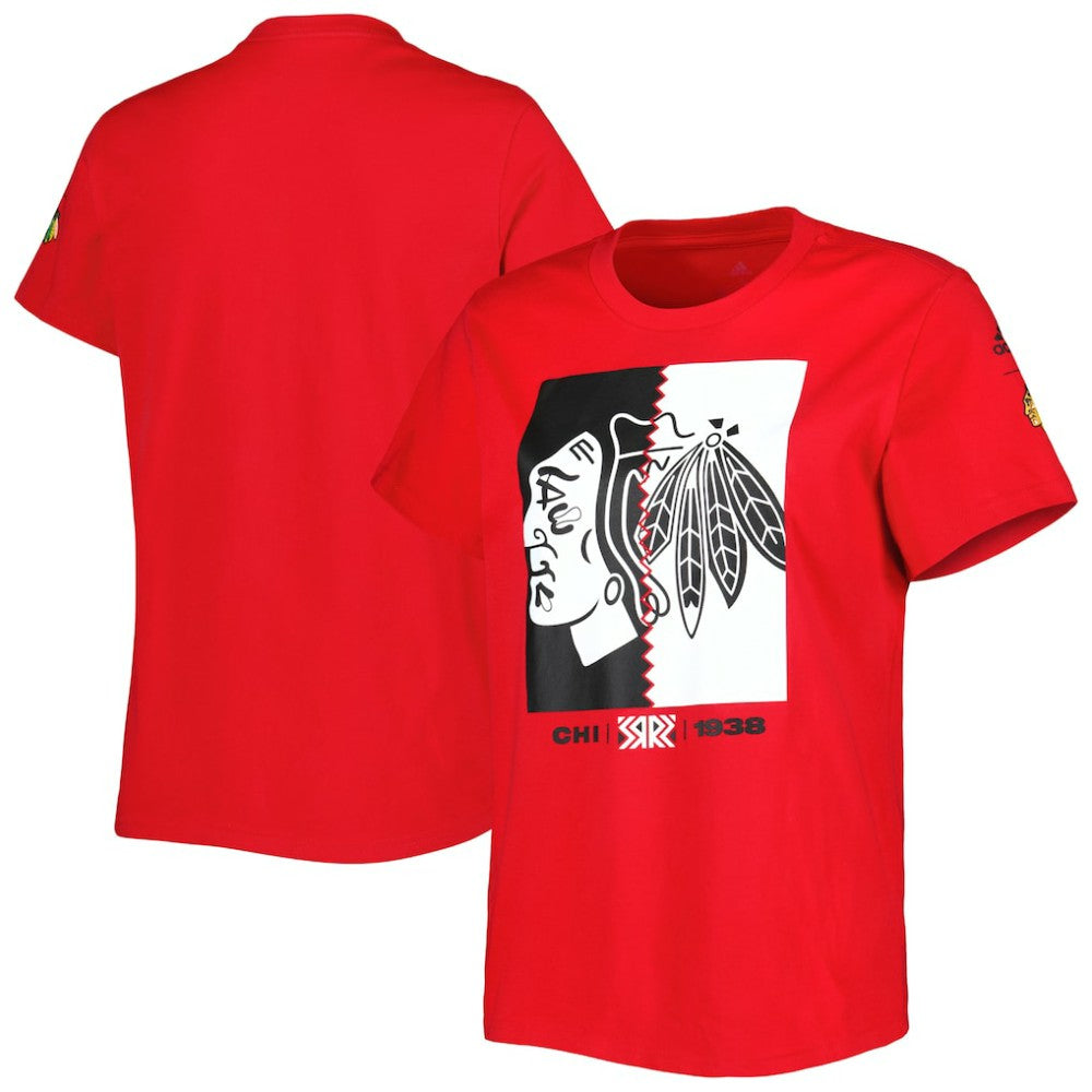 Chicago Blackhawks adidas Women's Reverse Retro Fresh T-Shirt Red