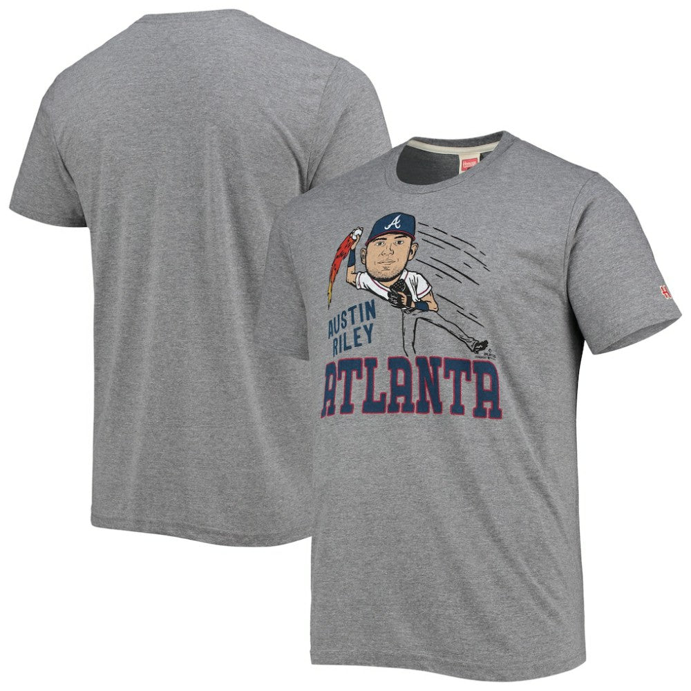 Austin Riley Atlanta Braves Homage Caricature Tri-Blend T-Shirt Sale