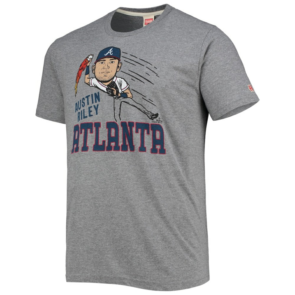 Austin Riley Atlanta Braves Homage Caricature Tri-Blend T-Shirt Sale