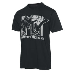 NBA - Brooklyn Nets Junk Food NBA x MTV I Want My T-Shirt - Black