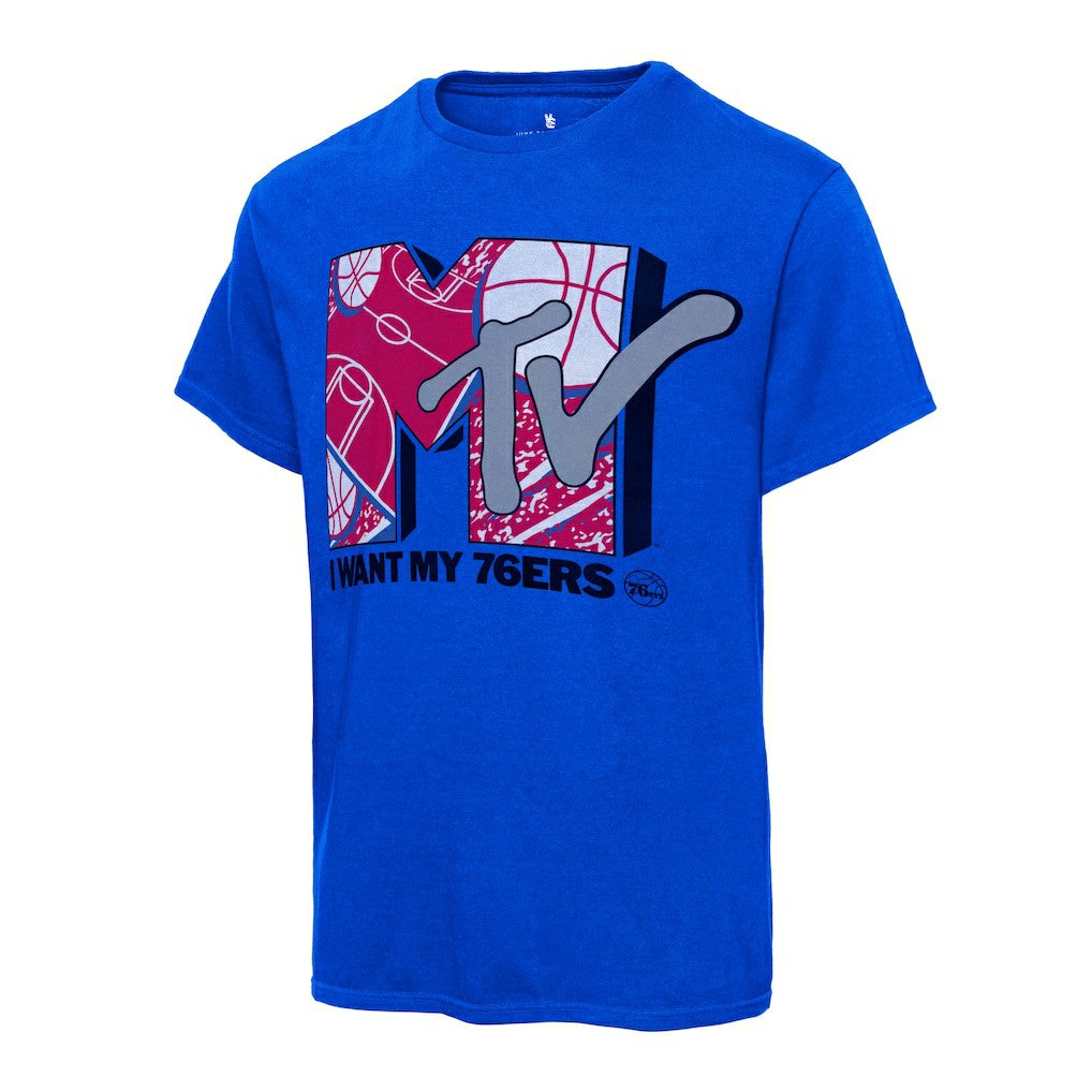 NBA - Philadelphia 76ers Junk Food NBA x MTV I Want My T-Shirt - Royal
