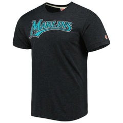 Miami Marlins Homage Hand-Drawn Logo Tri-Blend T-Shirt Lifestyle