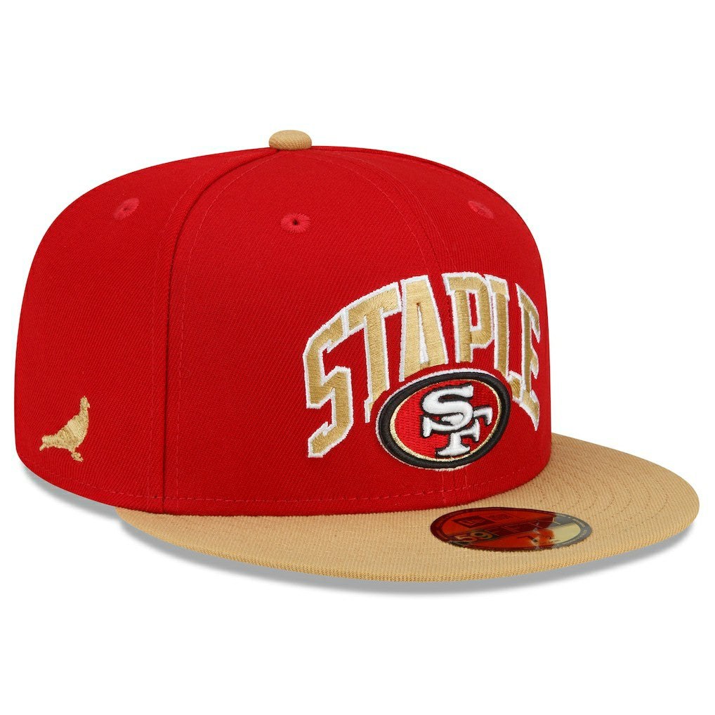 San Francisco 49ers New Era NFL x Staple Collection 59FIFTY Fitted Hat Scarlet/Gold - NFL