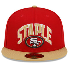 San Francisco 49ers New Era NFL x Staple Collection 59FIFTY Fitted Hat Scarlet/Gold - NFL