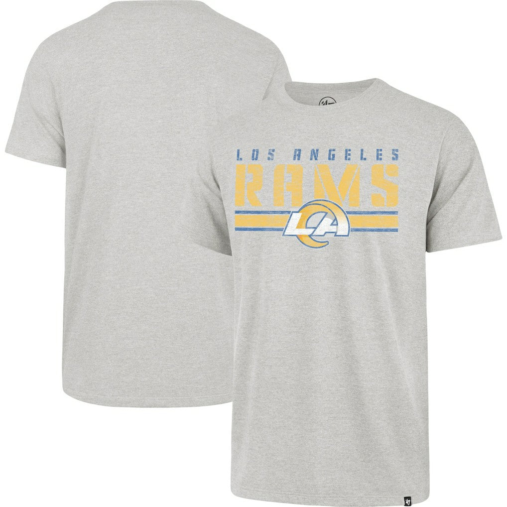 Los Angeles Rams '47 Stripe Thru Franklin T-Shirt Heathered Gray - 47 brand