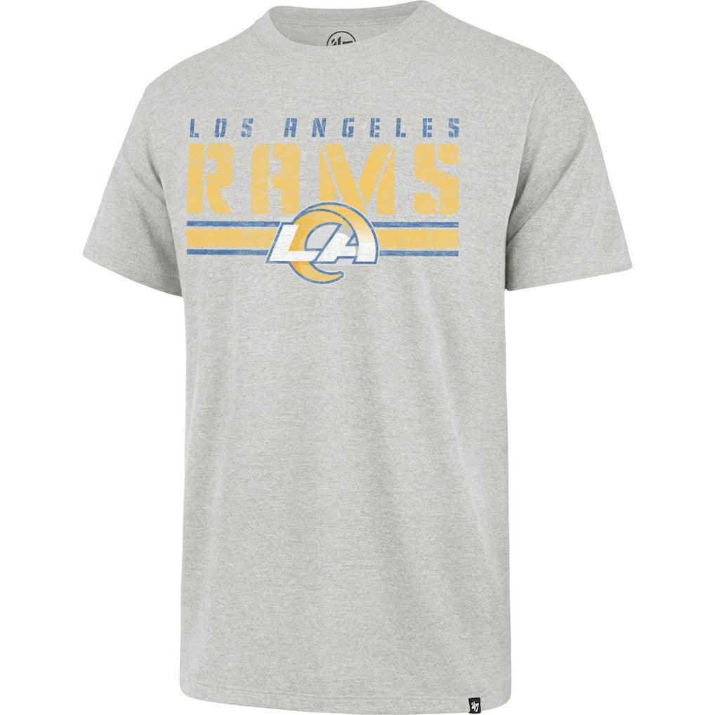 Los Angeles Rams '47 Stripe Thru Franklin T-Shirt Heathered Gray - 47 brand