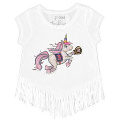 Boston Red Sox Tiny Turnip Girls Youth Unicorn Fringe T-Shirt Sale