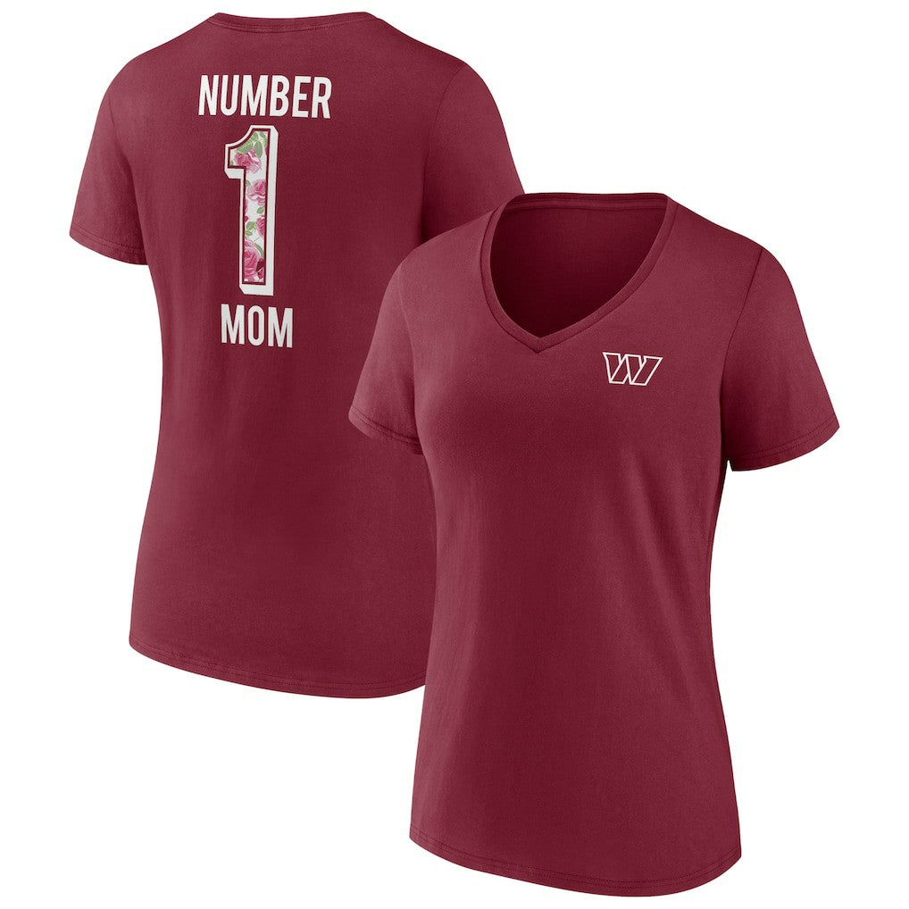 Washington Commanders Women's Team Mother's Day V-Neck T-Shirt Burgundy - Fanatics
