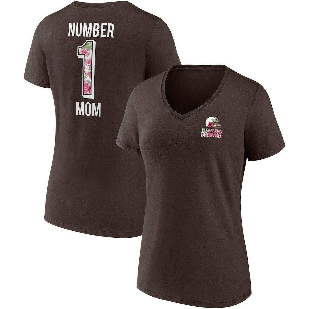 Cleveland Browns Women's Team Mother's Day V-Neck T-Shirt Brown - Fanatics