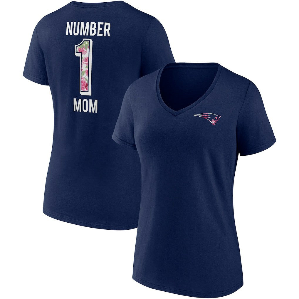 New England Patriots Women's Team Mother's Day V-Neck T-Shirt Navy - Fanatics