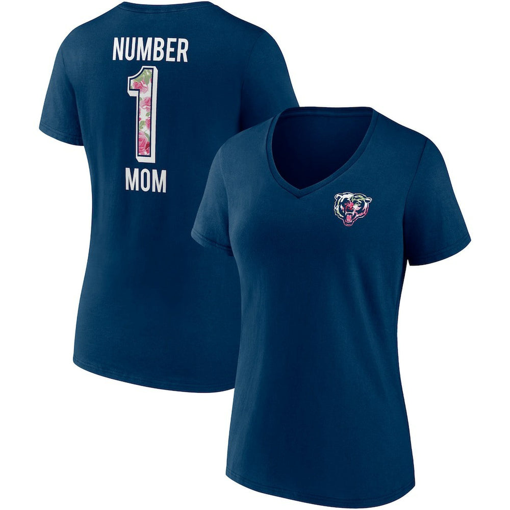 Chicago Bears Women's Team Mother's Day V-Neck T-Shirt Navy - Fanatics