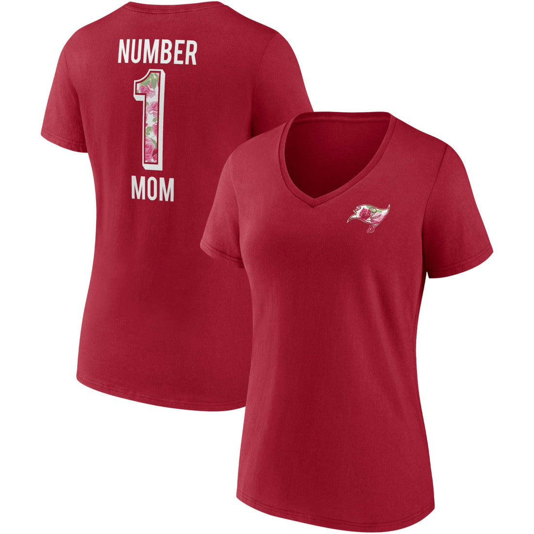 Tampa Bay Buccaneers Women's Team Mother's Day V-Neck T-Shirt Red - Fanatics