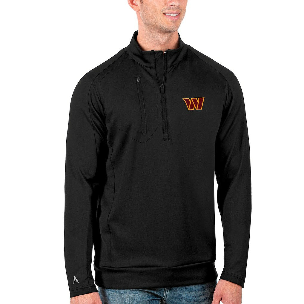 Washington Commanders Antigua Generation Quarter-Zip Pullover Top Black - NFL