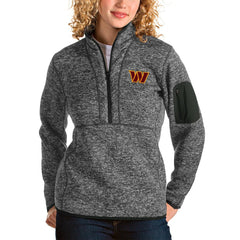 Washington Commanders Antigua Women's Fortune Quarter-Zip Pullover Jacket Heathered Charcoal - NFL