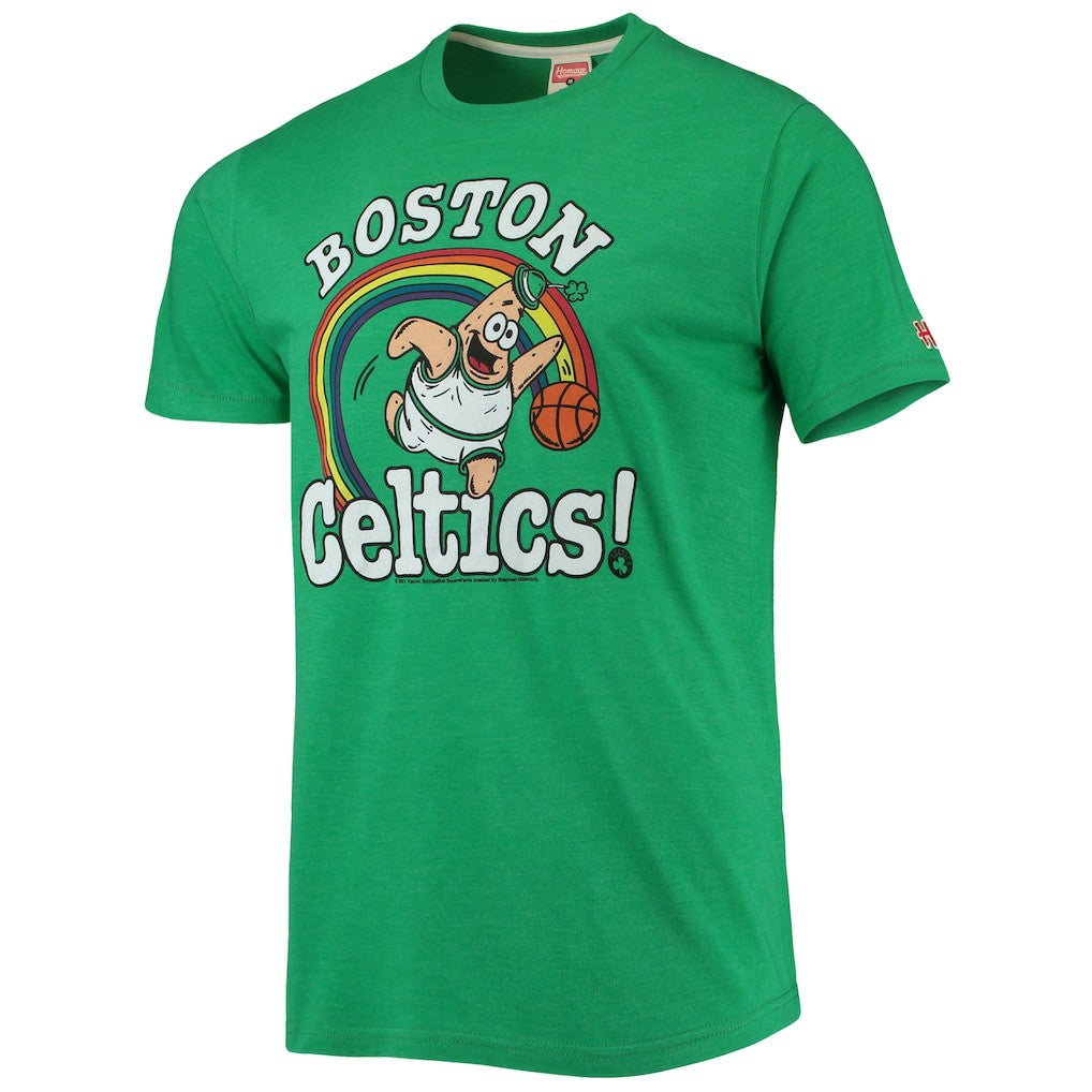NBA - Boston Celtics Homage NBA x Spongebob Collab Tri-Blend T-Shirt - Kelly Green