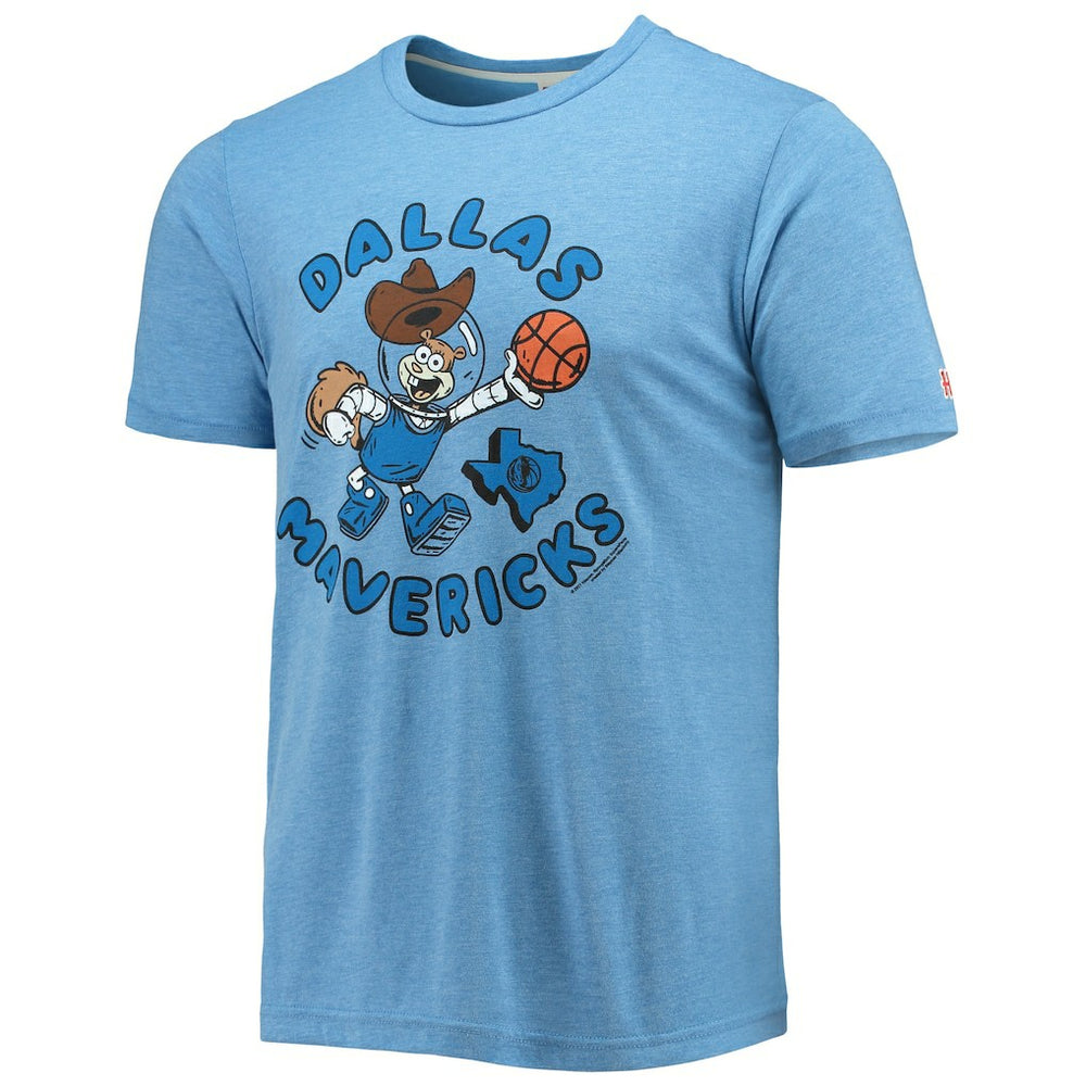 NBA - Dallas Mavericks Homage NBA x Spongebob Collab Tri-Blend T-Shirt - Light Blue