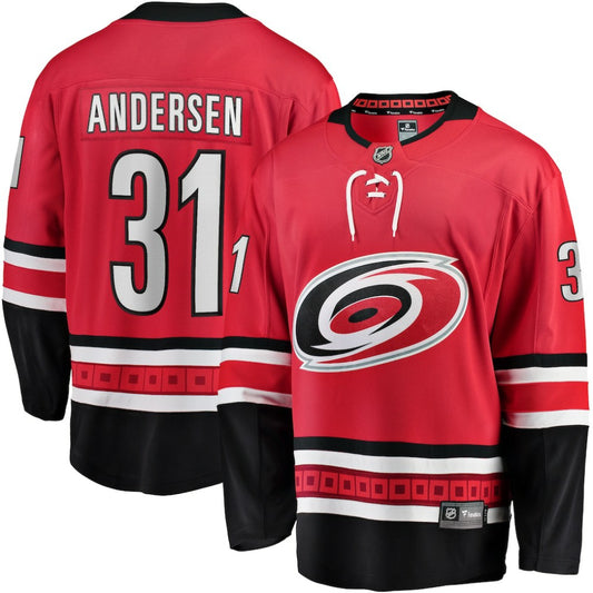Frederik Andersen Carolina Hurricanes Fanatics Alternate Breakaway Player Jersey - Red | NHL Jerseys