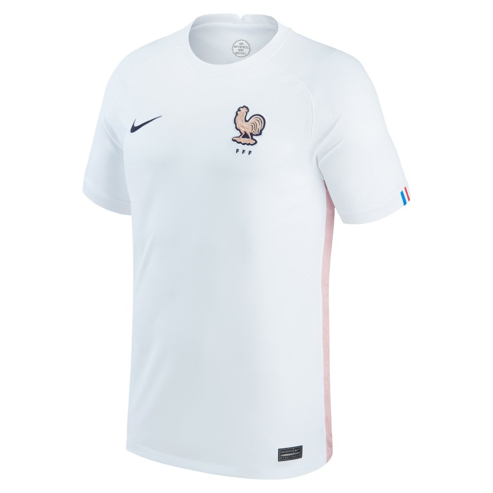 Nike France Women's National Team Youth 2022/23 Away Replica Blank Jerseys - White
