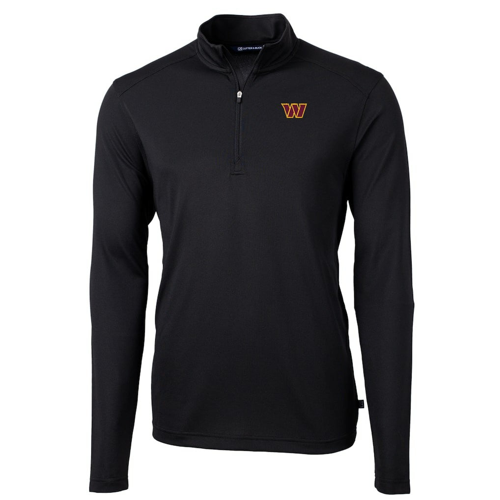 Washington Commanders Cutter & Buck Virtue Eco Pique Half-Zip Pullover Jacket Black - NFL