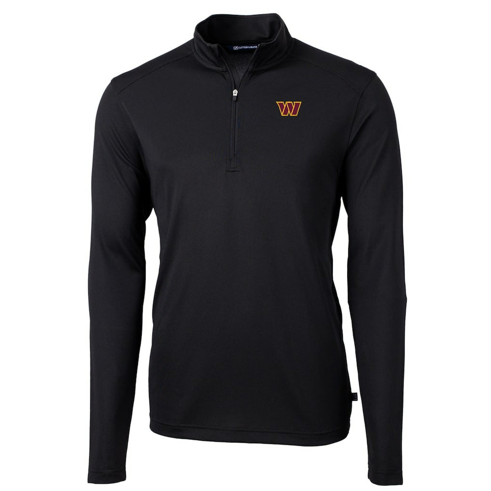 Washington Commanders Cutter & Buck Virtue Eco Pique Half-Zip Pullover Jacket Black - NFL