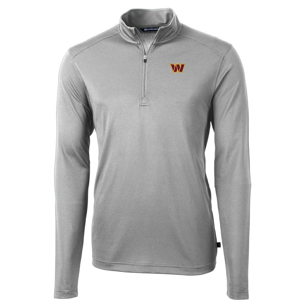 Washington Commanders Cutter & Buck Virtue Eco Pique Half-Zip Pullover Jacket Gray - NFL