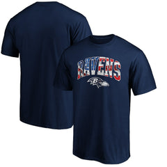 Baltimore Ravens Banner Wave Logo T-Shirt Navy - NFL