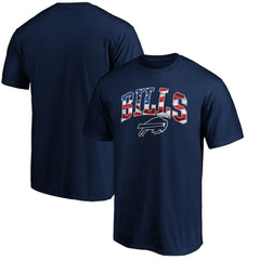 Buffalo Bills Banner Wave Logo T-Shirt Navy - NFL