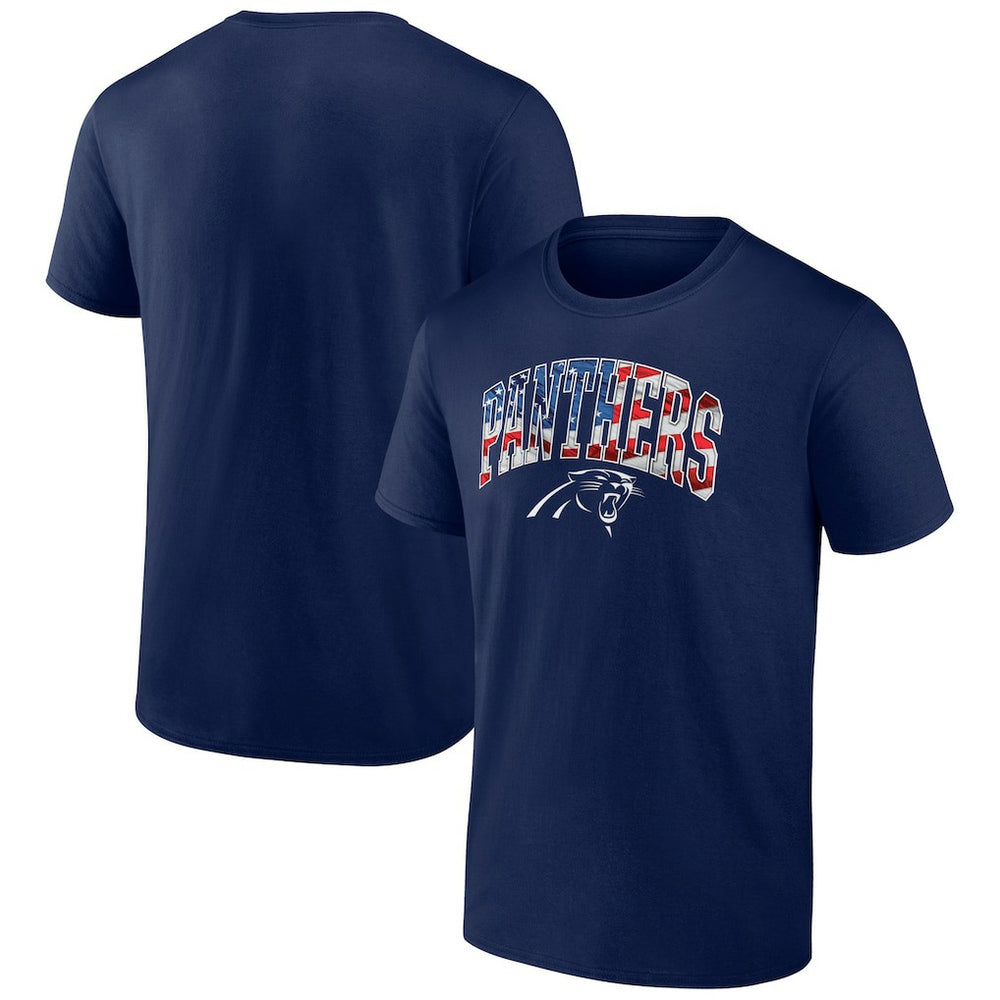 Carolina Panthers Banner Wave Logo T-Shirt Navy - NFL