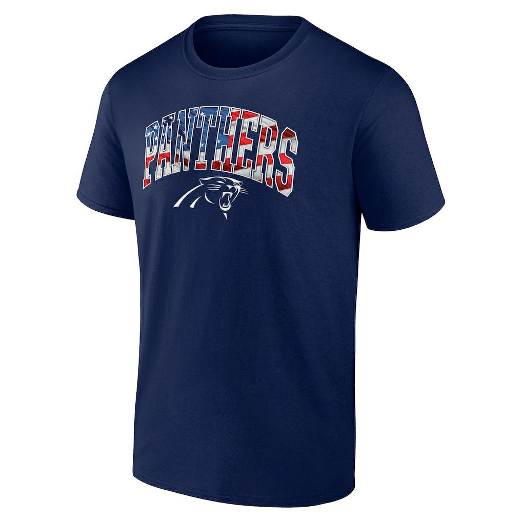 Carolina Panthers Banner Wave Logo T-Shirt Navy - NFL