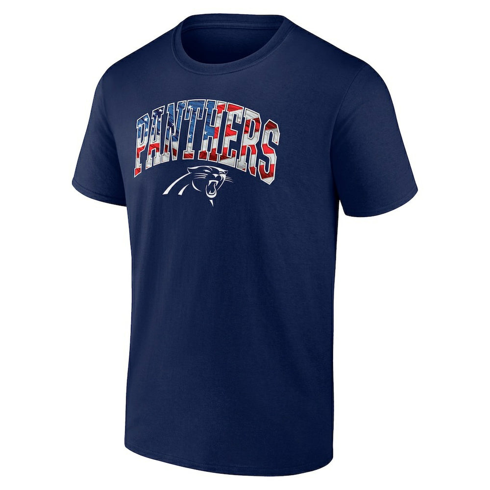 Carolina Panthers Banner Wave Logo T-Shirt Navy - NFL