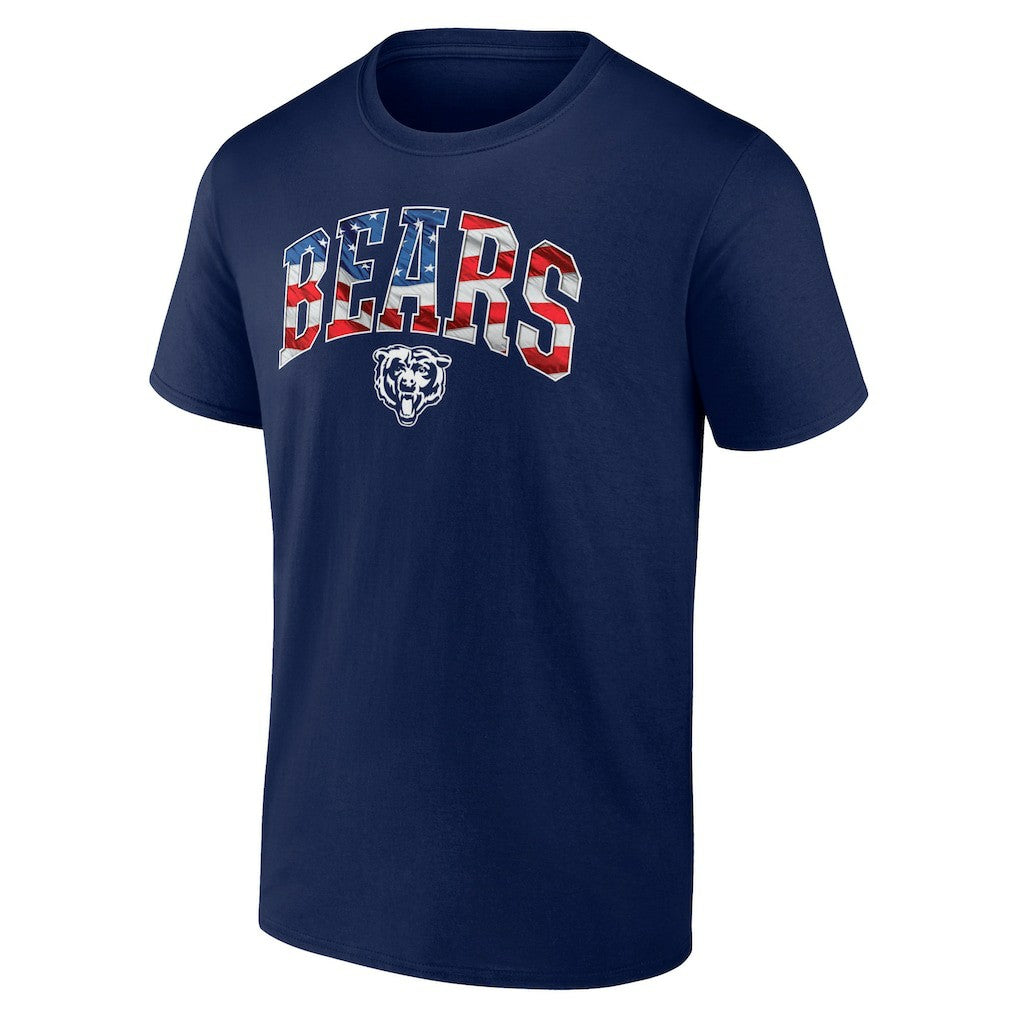 Chicago Bears Banner Wave Logo T-Shirt Navy - NFL