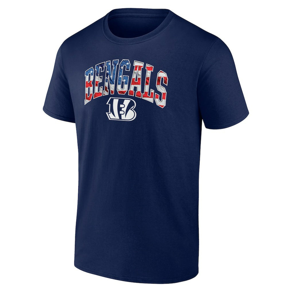 Cincinnati Bengals Banner Wave Logo T-Shirt Navy - NFL