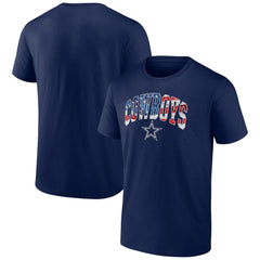 Dallas Cowboys Banner Wave Logo T-Shirt Navy - NFL