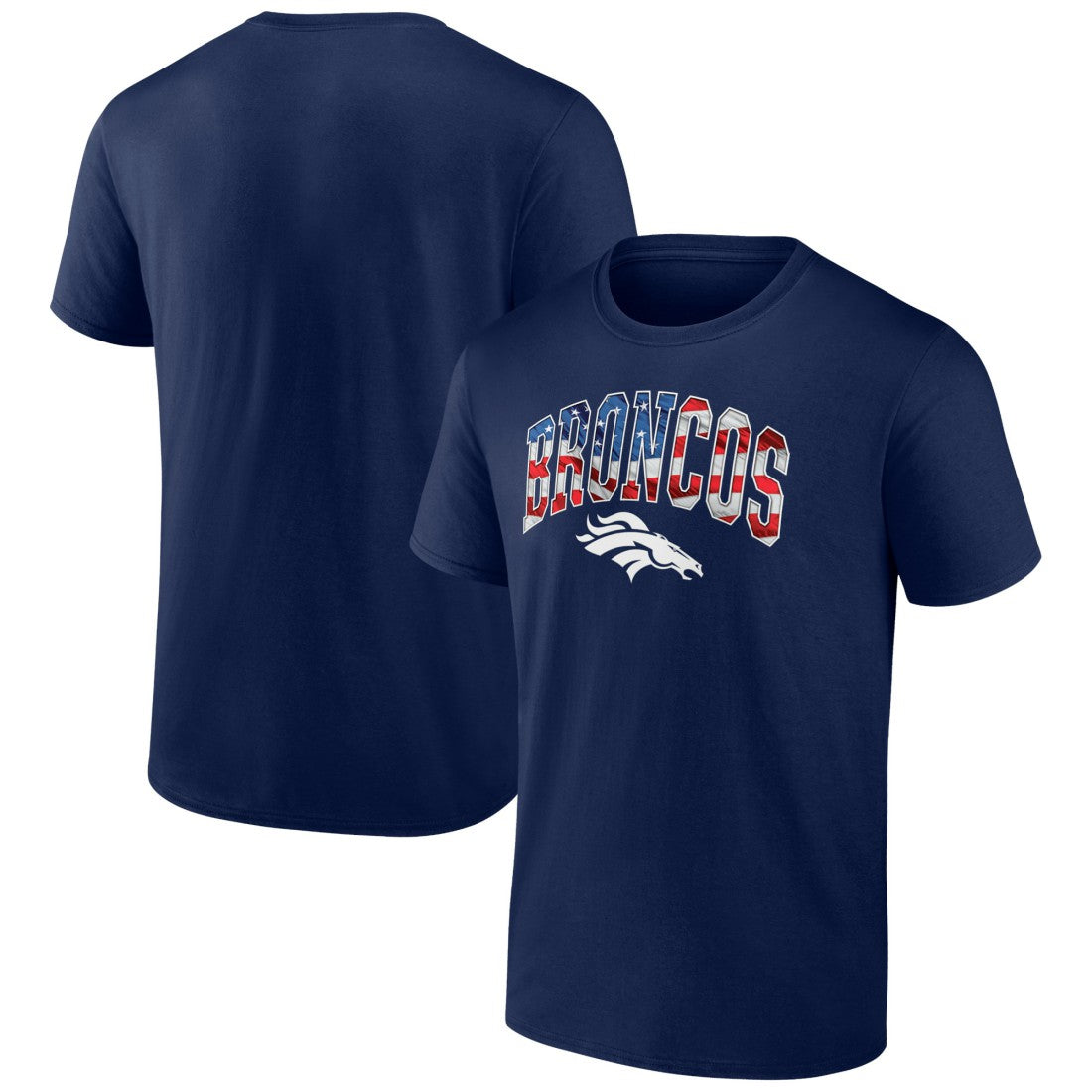 Denver Broncos Banner Wave Logo T-Shirt Navy - NFL