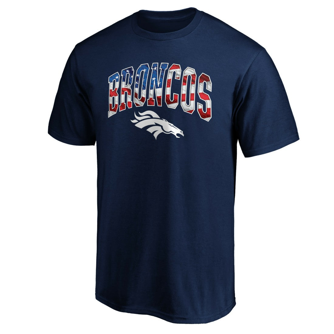 Denver Broncos Banner Wave Logo T-Shirt Navy - NFL